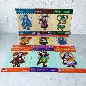 Craftways Monthly Angel Plastic Canvas Wall Hanging Patterns - 9 Patterns Only